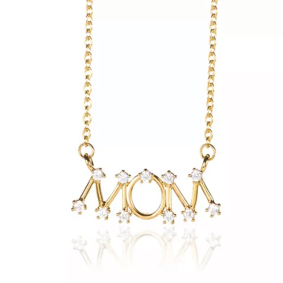 Zircon MOM Letter Necklace - Picture 2 of 5
